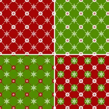 Seamless pattern with snowflakes. Vector set. Stock Illustration