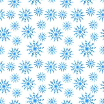 Seamless pattern of snowflakes on a white background Stock Illustration