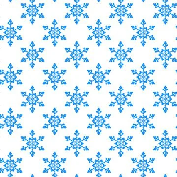 Seamless pattern of snowflakes on a white background Stock Illustration