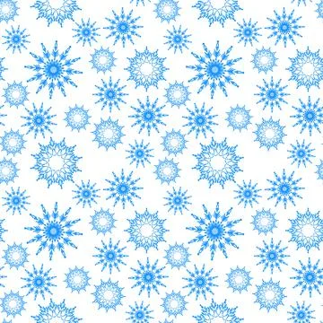 Seamless pattern of snowflakes on a white background Stock Illustration