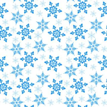 Seamless pattern of snowflakes on a white background Stock Illustration