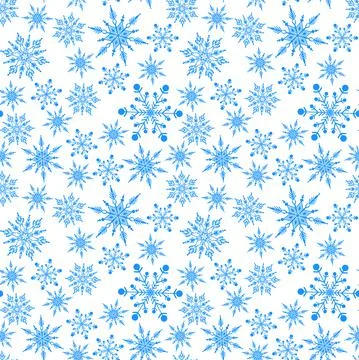 Seamless pattern of snowflakes on a white background Stock Illustration