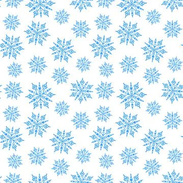 Seamless pattern of snowflakes on a white background Stock Illustration
