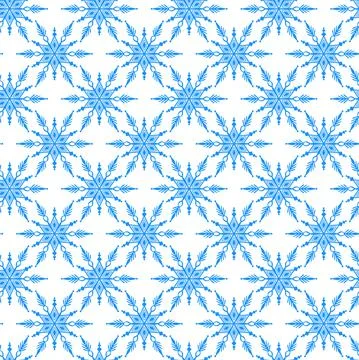 Seamless pattern of snowflakes on a white background Stock Illustration