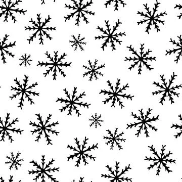 Seamless Pattern with Snowflakes on White Background. Stock Illustration