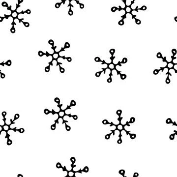 Seamless Pattern with Snowflakes on White Background. Stock Illustration