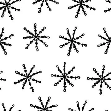 Seamless Pattern with Snowflakes on White Background. Stock Illustration
