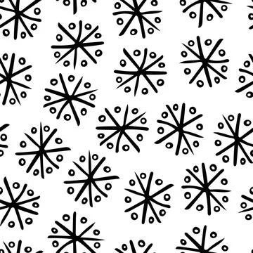 Seamless Pattern with Snowflakes on White Background. Stock Illustration