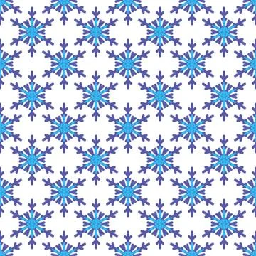 Seamless pattern with snowflakes on white Stock Illustration