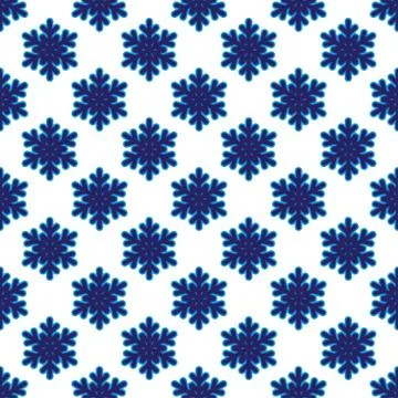 Seamless pattern with snowflakes on white Stock Illustration