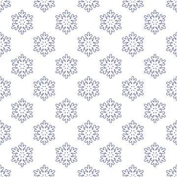 Seamless pattern with snowflakes on white Stock Illustration