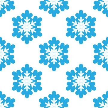 Seamless pattern with snowflakes on white Stock Illustration