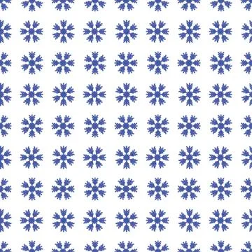 Seamless pattern with snowflakes on white Stock Illustration