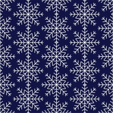 Seamless pattern of snowflakes. Winter background. Stock Illustration