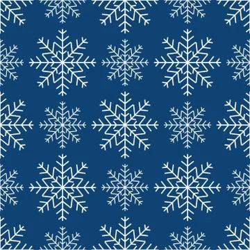 Seamless pattern of snowflakes. Winter background. Stock Illustration