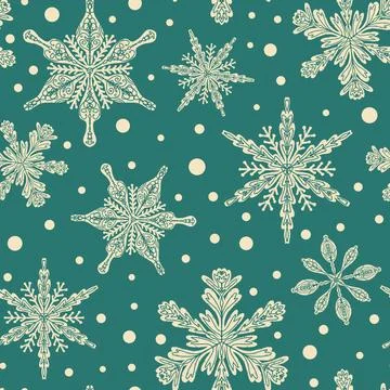 Seamless pattern snowflakes Winter holiday vector decorative background Chris Illustrazione stock