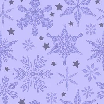 Seamless pattern snowflakes Winter holiday vector decorative background Chris Illustrazione stock