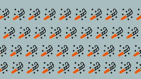 Seamless Pattern of Snowman Faces with Carrot Noses and Party Blowers. Stock Footage 325391306