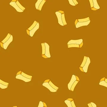 Seamless pattern soap yellow sponge cartoon vector Stock Illustration