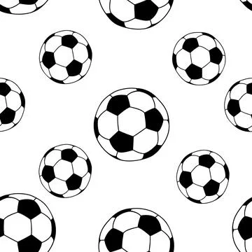 Seamless pattern soccer ball simple design Stock Illustration