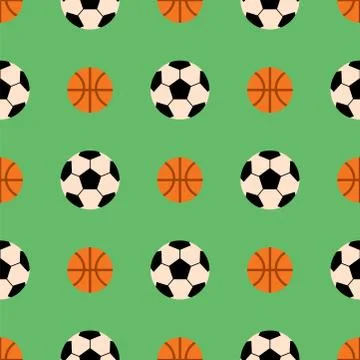 Seamless pattern with soccer balls vector hexagon symbol sport game tile Illustrazione stock