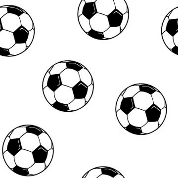 Seamless pattern with soccer balls vector. Illustrazione stock
