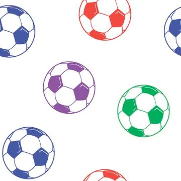 Seamless pattern with soccer balls vector. Illustrazione stock