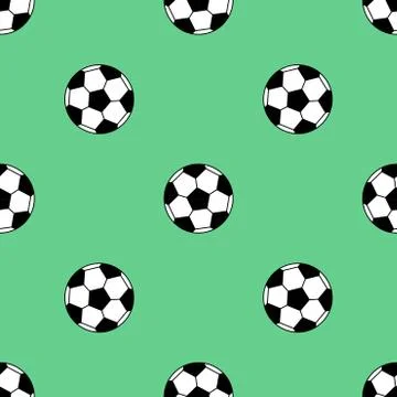 Seamless pattern with soccer balls. Vector background Stock Illustration