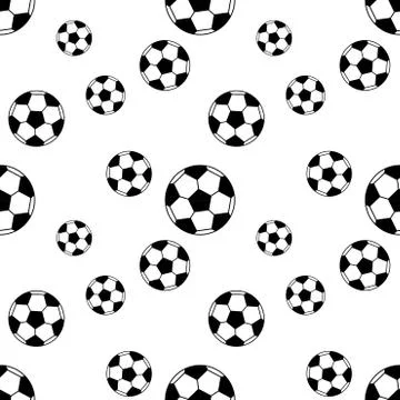 Seamless pattern with soccer balls. Vector background Illustrazione stock
