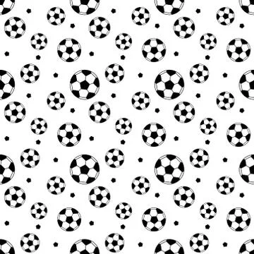 Seamless pattern with soccer balls. Vector background Stock Illustration