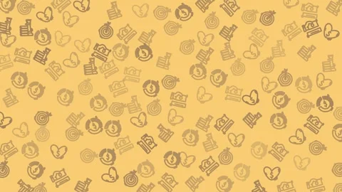 Seamless Pattern of Social Media Icons on Yellow Background. Stock Footage 318940902