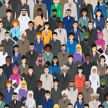 Seamless pattern social, teamwork and business team concept of people Illustrazione stock