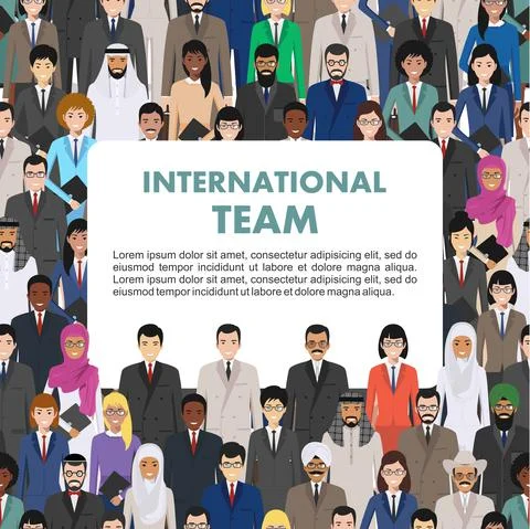 Seamless pattern social, teamwork and business team concept of people Illustrazione stock