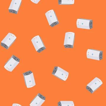 Seamless pattern socket smar plug cartoon vector Stock Illustration