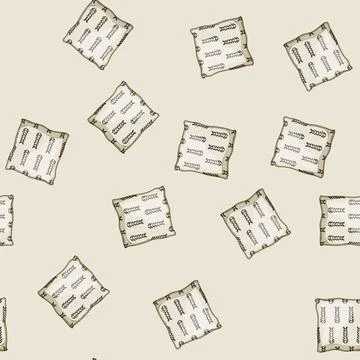 Seamless pattern sofa boho pillow cartoon vector Stockillustratie