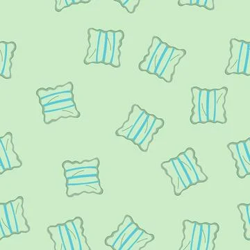 Seamless pattern sofa throw pillows cartoon vector Illustrazione stock