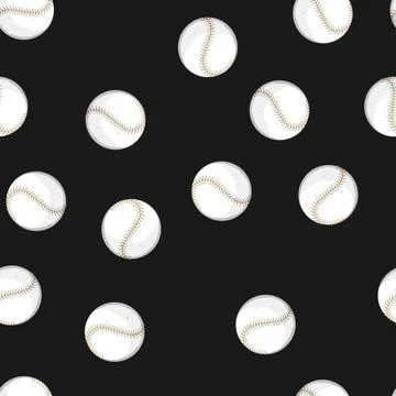 Seamless pattern soft baseball ball cartoon vector Stockillustratie