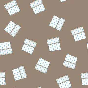 Seamless pattern soft blanket baby cartoon vector Stock Illustration