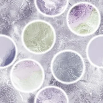 Seamless pattern soft circles, creative abstract hand painted background, mar Stock Illustration