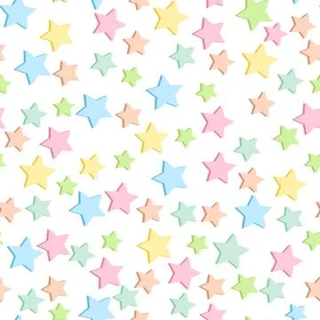 Seamless pattern with soft pastel color stars. Cute texture background, vector. Illustrazione stock