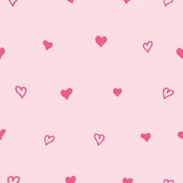 Seamless Pattern Soft pink hearts on pink pastel background Illustrazione stock