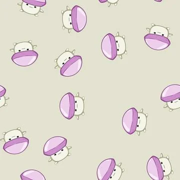 Seamless pattern soft stuffed animal toy cartoon vector Ilustración de archivo