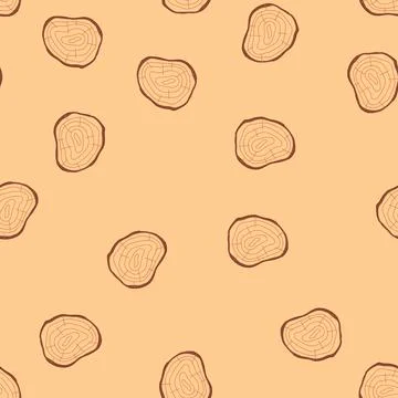 Seamless pattern soft wood circle cartoon vector Stockillustratie
