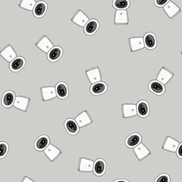 Seamless pattern software facial recognition camera cartoon vector 库存插图