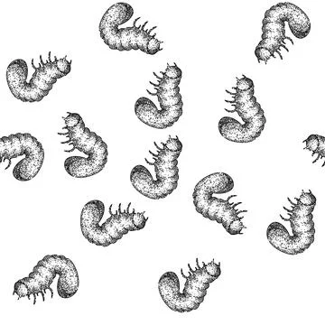Seamless pattern soil chafer sketch hand drawn 스톡 일러스트