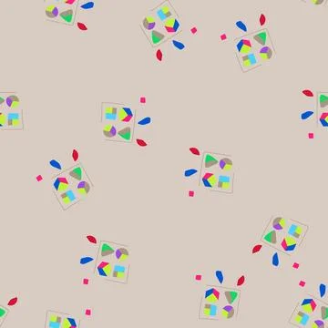 Seamless pattern solving puzzles toy cartoon vector イラスト素材