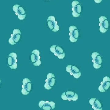 Seamless pattern soother pacifier baby color icon vector Illustrazione stock