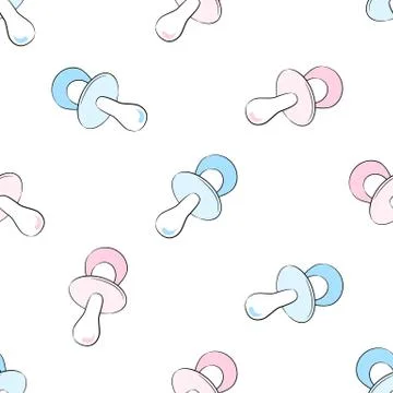 Seamless pattern with soothers Illustrazione stock