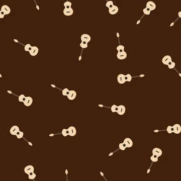 Seamless pattern soprano ukulele cartoon vector Illustrazione stock