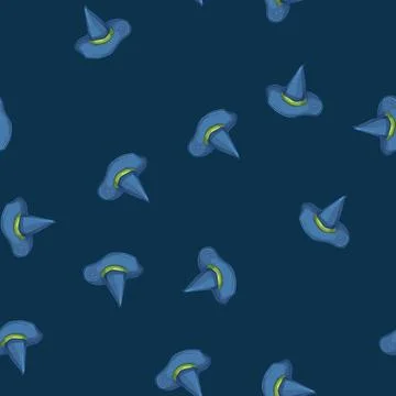 Seamless pattern sorcery wizard hat cartoon vector Stock Illustration